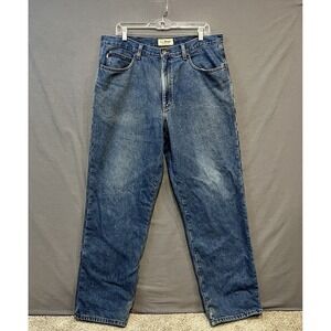L.L. Bean Classic Fit Thermal Jeans Mens *37x32 Blue Flannel Lined Work Pants